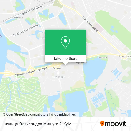 Карта вулиця Олександра Мишуги 2