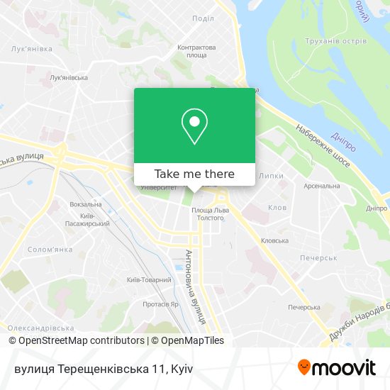 вулиця Терещенківська 11 map
