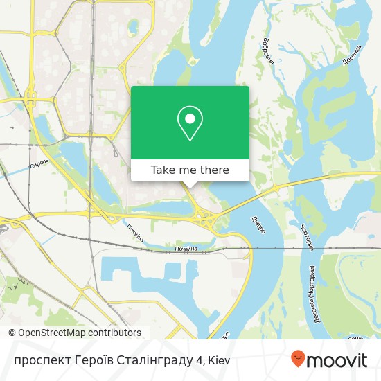 Карта проспект Героїв Сталінграду 4