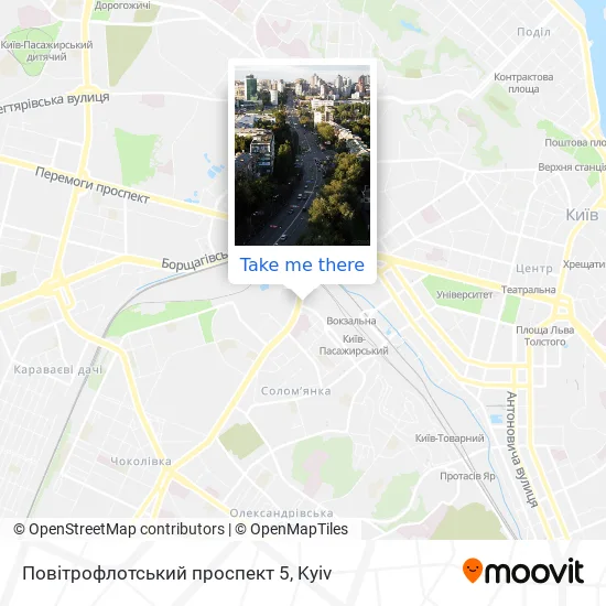 Карта Повітрофлотський проспект 5