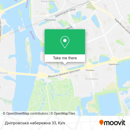 Карта Дніпровська набережна 33