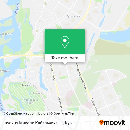 Карта вулиця Миколи Кибальчича 11