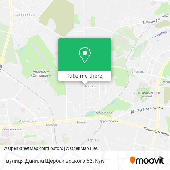 вулиця Данила Щербаківського 52 map