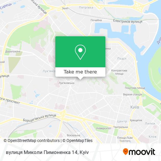 Карта вулиця Миколи Пимоненка 14