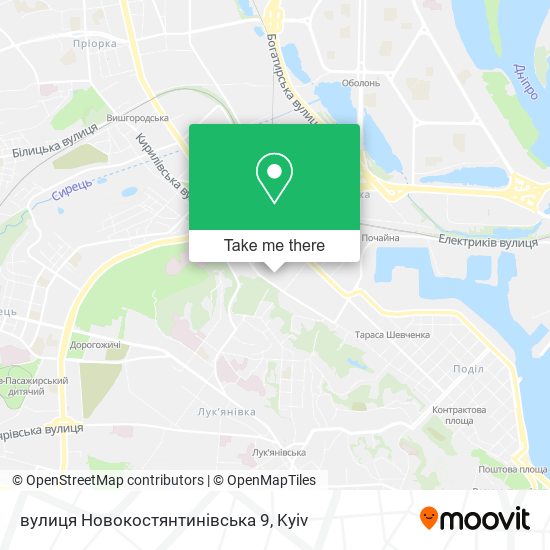 Карта вулиця Новокостянтинівська 9