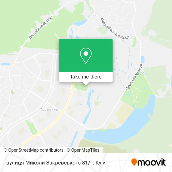 Карта вулиця Миколи Закревського 81 / 1