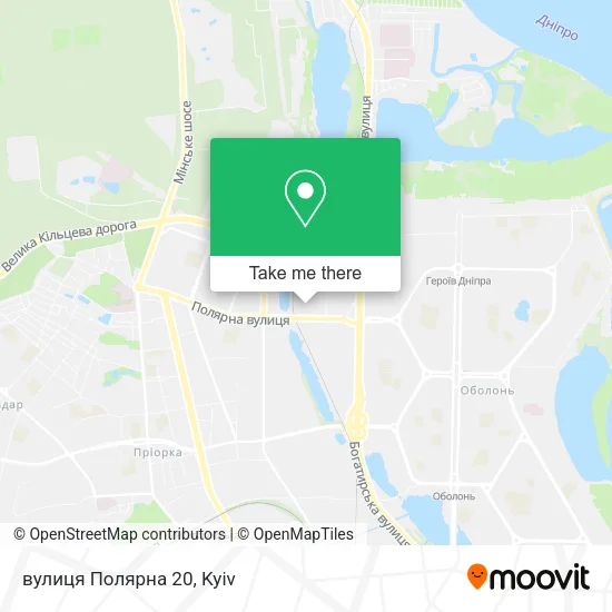 Карта вулиця Полярна 20