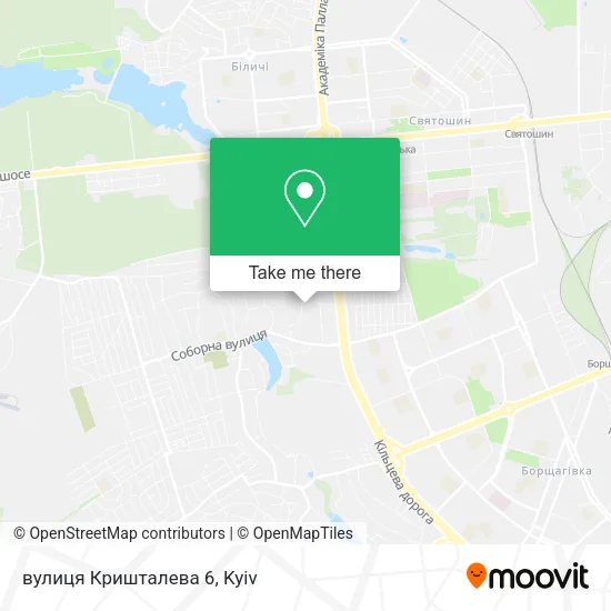 Карта вулиця Кришталева 6
