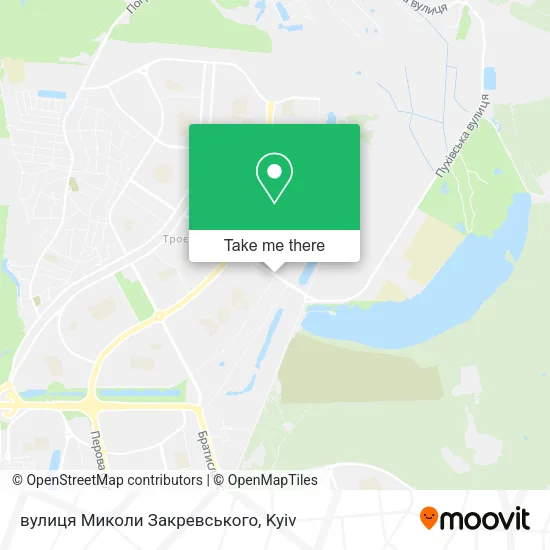 Карта вулиця Миколи Закревського