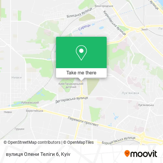 Карта вулиця Олени Теліги 6
