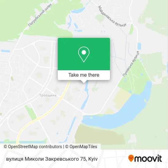 Карта вулиця Миколи Закревського 75