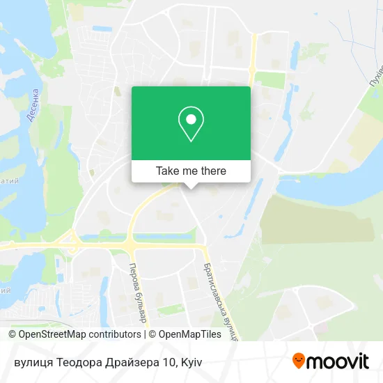 Карта вулиця Теодора Драйзера 10