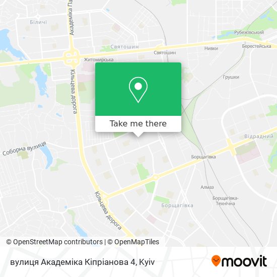 вулиця Академіка Кіпріанова 4 map