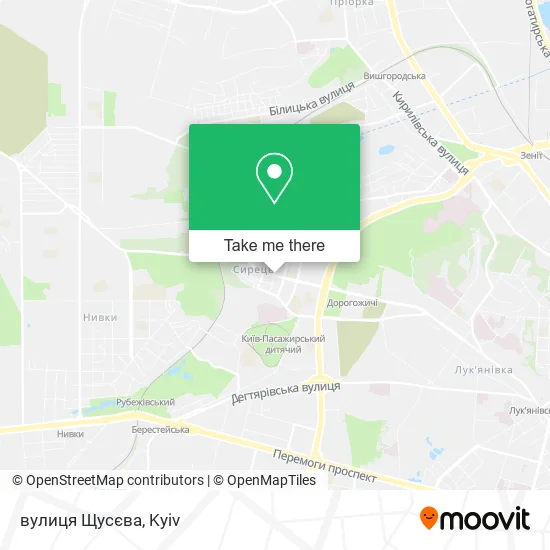 Карта вулиця Щусєва