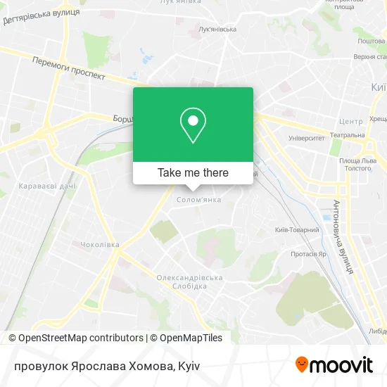 Карта провулок Ярослава Хомова