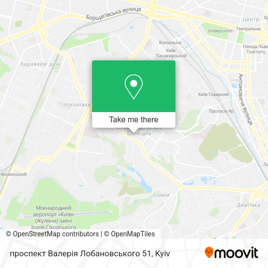 Карта проспект Валерія Лобановського 51