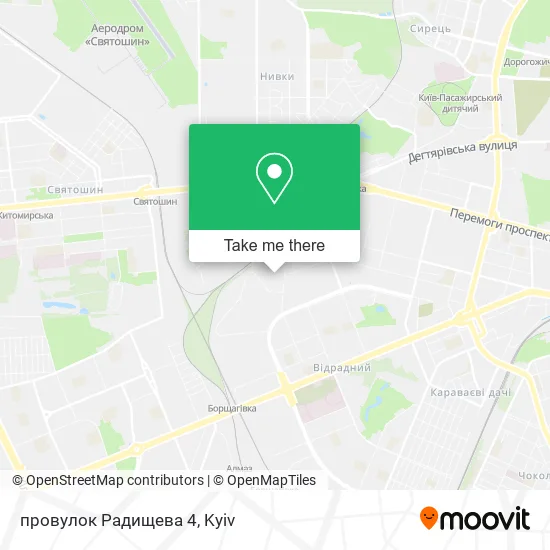 Карта провулок Радищева 4
