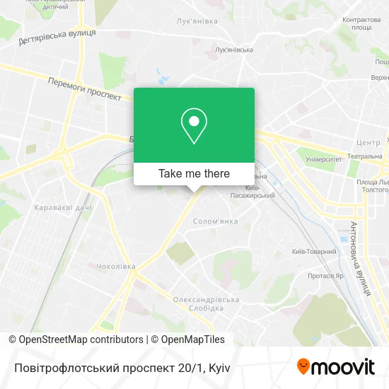 Карта Повітрофлотський проспект 20/1