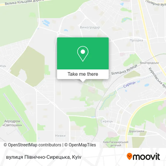 Карта вулиця Північно-Сирецька