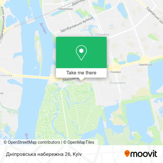 Карта Дніпровська набережна 26