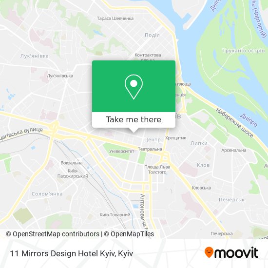 11 Mirrors Design Hotel Kyiv map