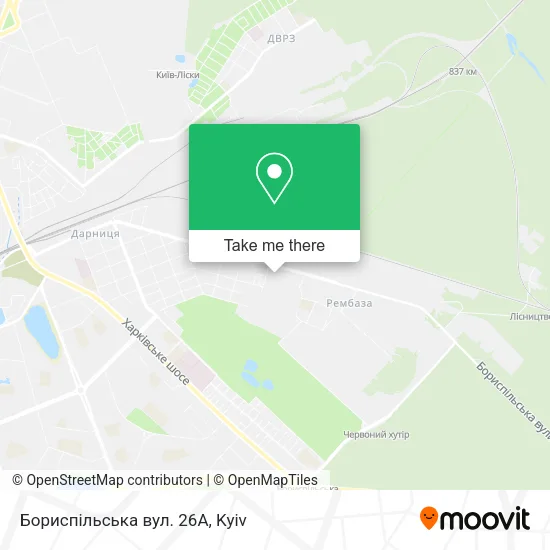 Карта Бориспільська вул. 26А