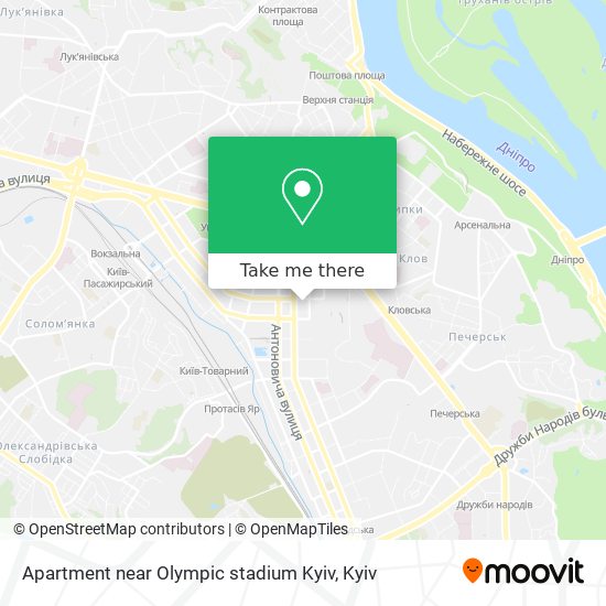 Apartment near Olympic stadium Kyiv map