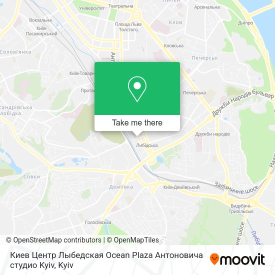 Карта Киев Центр Лыбедская Ocean Plaza Антоновича студио Kyiv