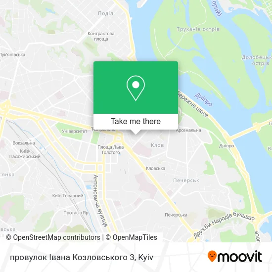 Карта провулок Івана Козловського 3