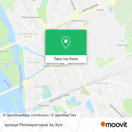 Карта вулиця Регенераторна 4а