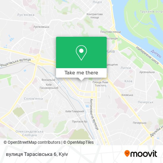 Карта вулиця Тарасівська 6