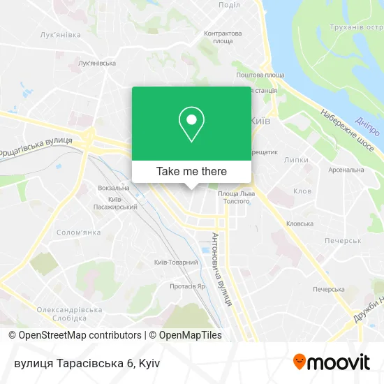 Карта вулиця Тарасівська 6