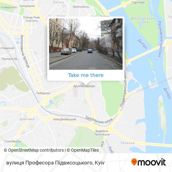 вулиця Професора Підвисоцького map