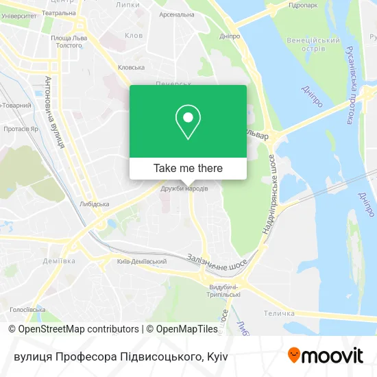 Карта вулиця Професора Підвисоцького