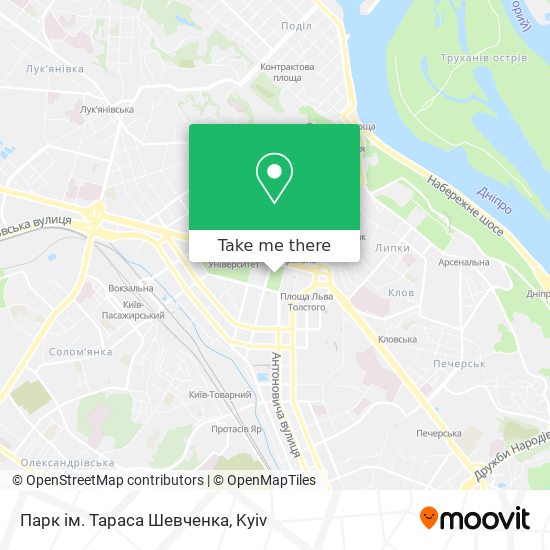 Парк ім. Тараса Шевченка map