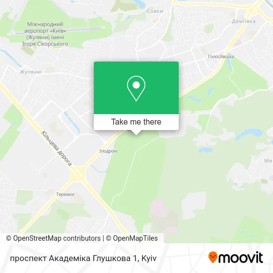 Карта проспект Академіка Глушкова 1