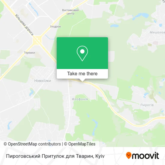 Карта Пироговський Притулок для Тварин