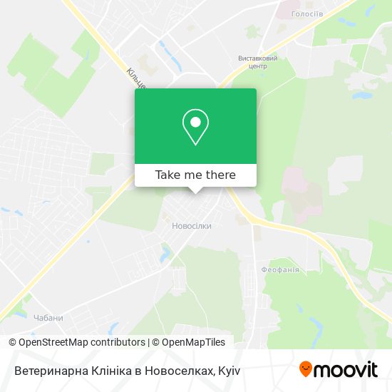 Карта Ветеринарна Клініка в Новоселках