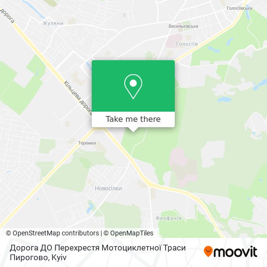 Дорога ДО Перехрестя Мотоциклетної Траси Пирогово map