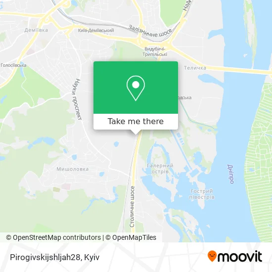 Карта Pirogivskijshljah28