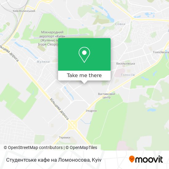 Карта Студентське кафе на Ломоносова