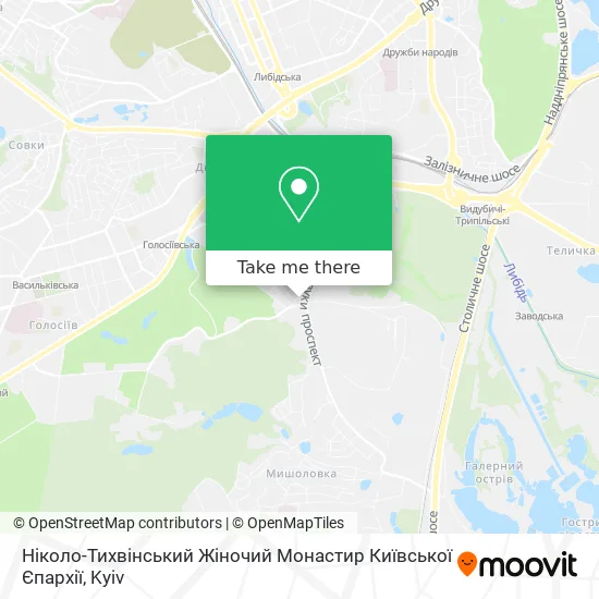 Карта Ніколо-Тихвінський Жіночий Монастир Київської Єпархії