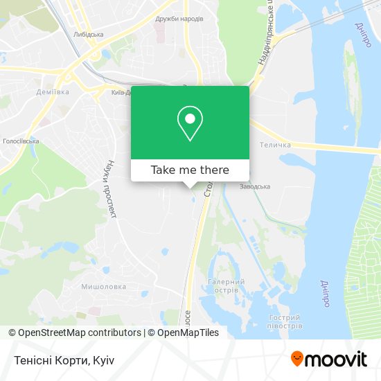 Тенісні Корти map