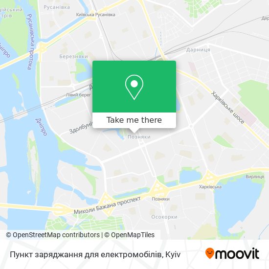 Пункт заряджання для електромобілів map