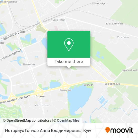 Нотариус Гончар Анна Владимировна map