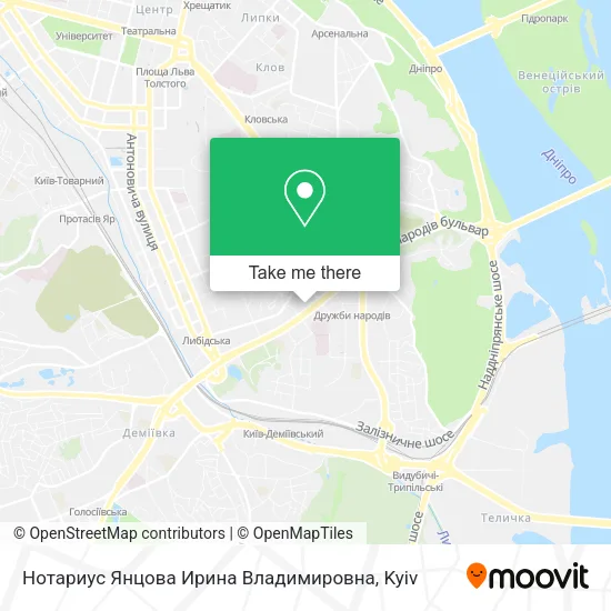 Карта Нотариус Янцова Ирина Владимировна
