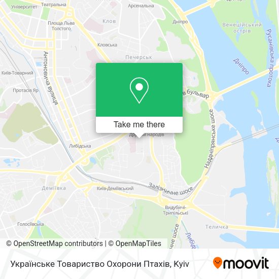 Карта Українське Товариство Охорони Птахів
