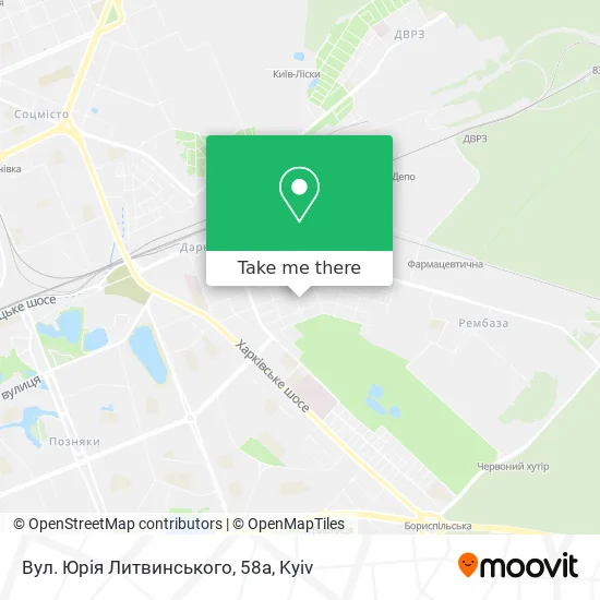 Вул. Юрія Литвинського, 58а map
