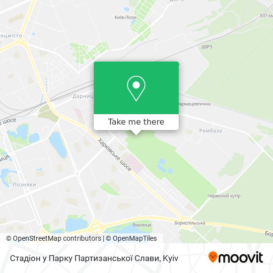 Стадіон у Парку Партизанської Слави map