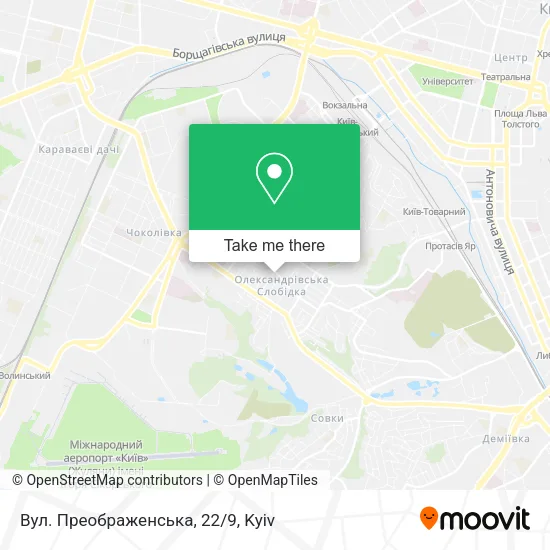 Карта Вул. Преображенська, 22/9